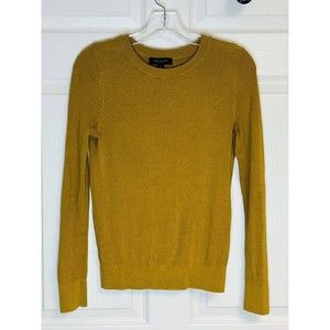 Women's Ann Taylor Petite Mustard Yellow Sweater Long Sleeve in SP Silk Blend